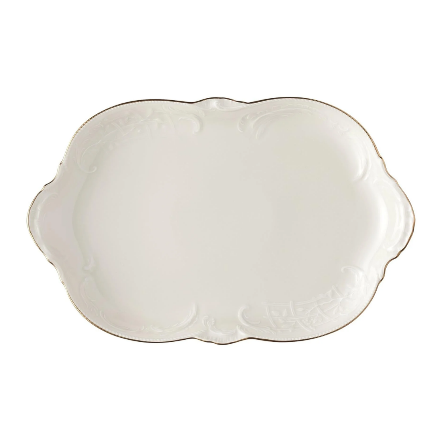 Oval Servis 38 cm Sanssouci Elfenbein Gold