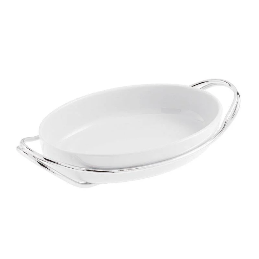 Kulplu oval porselen servis 35 cm