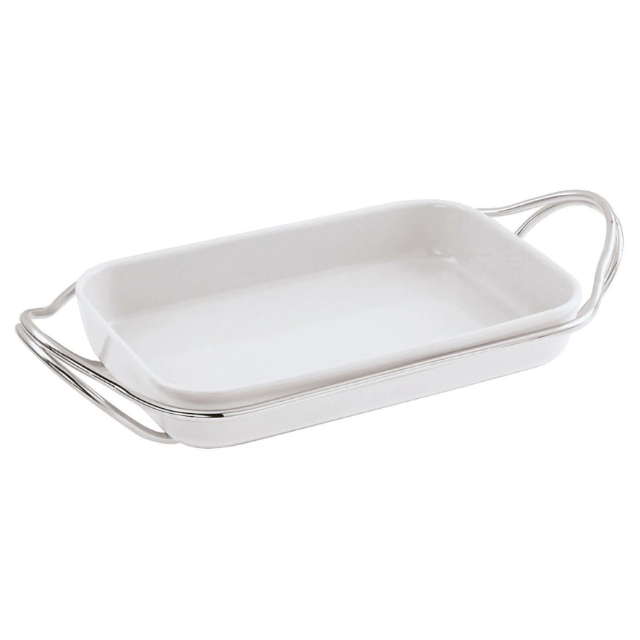 Kulplu dikdörtgen porselen servis 35 cm