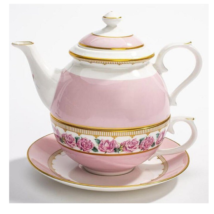 CoM - Shell Garden Floral - Rose Pink  - Tea for One