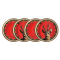 Antler Trellis & Stag - Red - Coaster Set