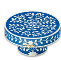 Blue floral pattern mother-of-pearl inlay cake stand