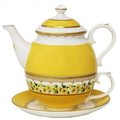 Halcyon Days CoM - Shell Garden Floral - Primula Yellow - Tea for One