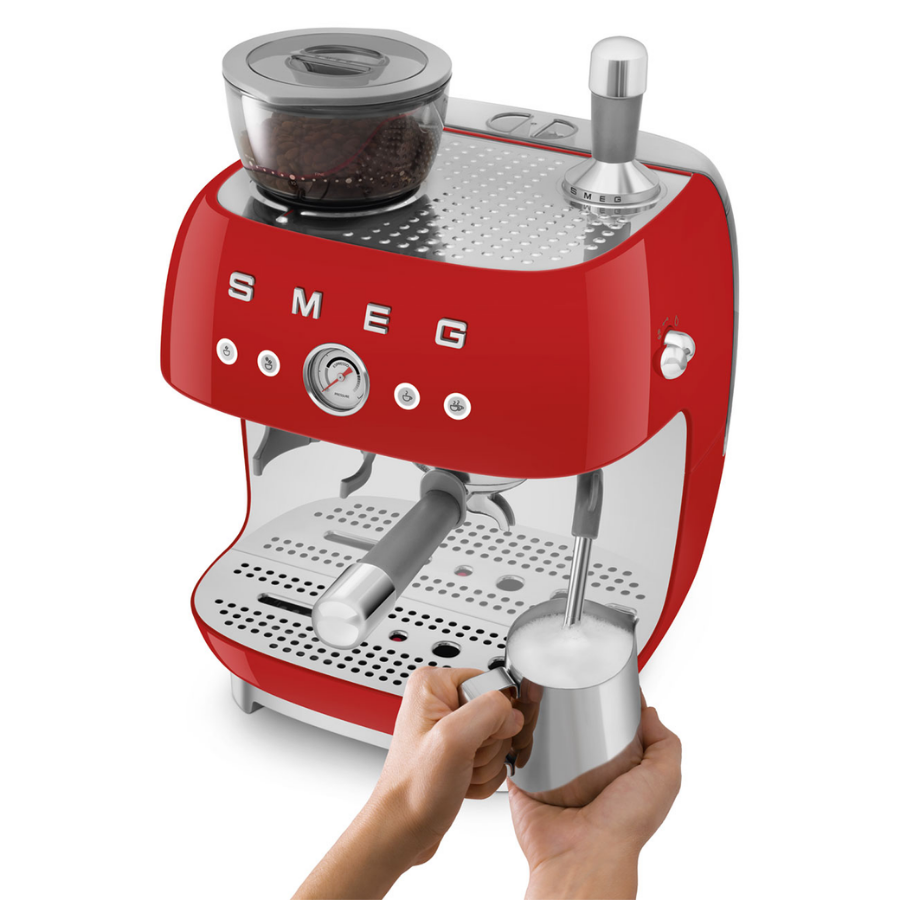Smeg Egf03Rdeu Kırmızı Öğütücülü Espresso Kahve Makinesi