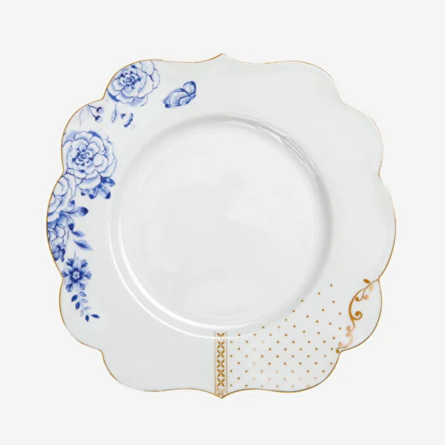 Royal Beyaz / Mavi Renkli Kahvaltı Tabağı 23,5 cm.