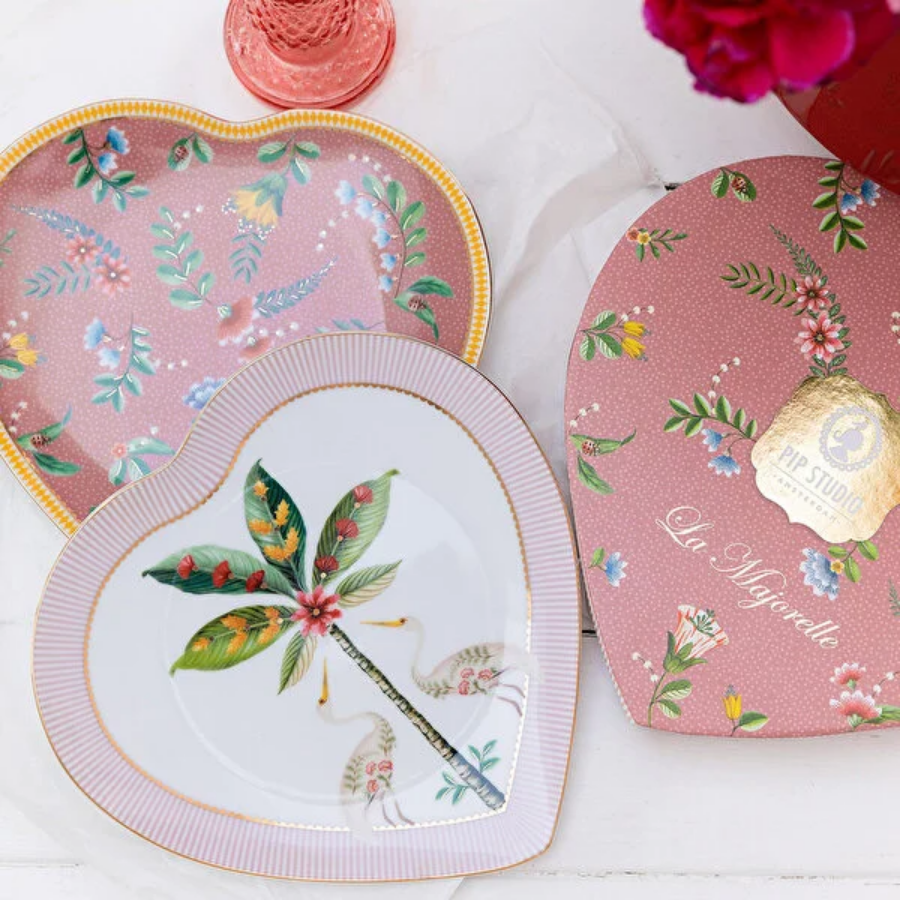 La Majorelle İkili Pembe Kalpli Tabak Seti 21.5cm