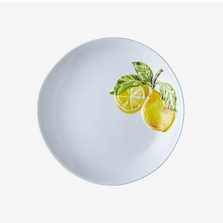 Amalfi Limon Kabartmalı Beyaz Tabak 23 cm