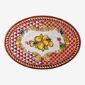 Capri Kırmızı Limon Buketi Oval Tepsi 50cm