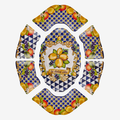 Capri Mavi Limon Buketi Meze Tabağı 7 li Set