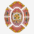 Capri Kırmızı Limon Buketi Meze Tabağı 7 li Set