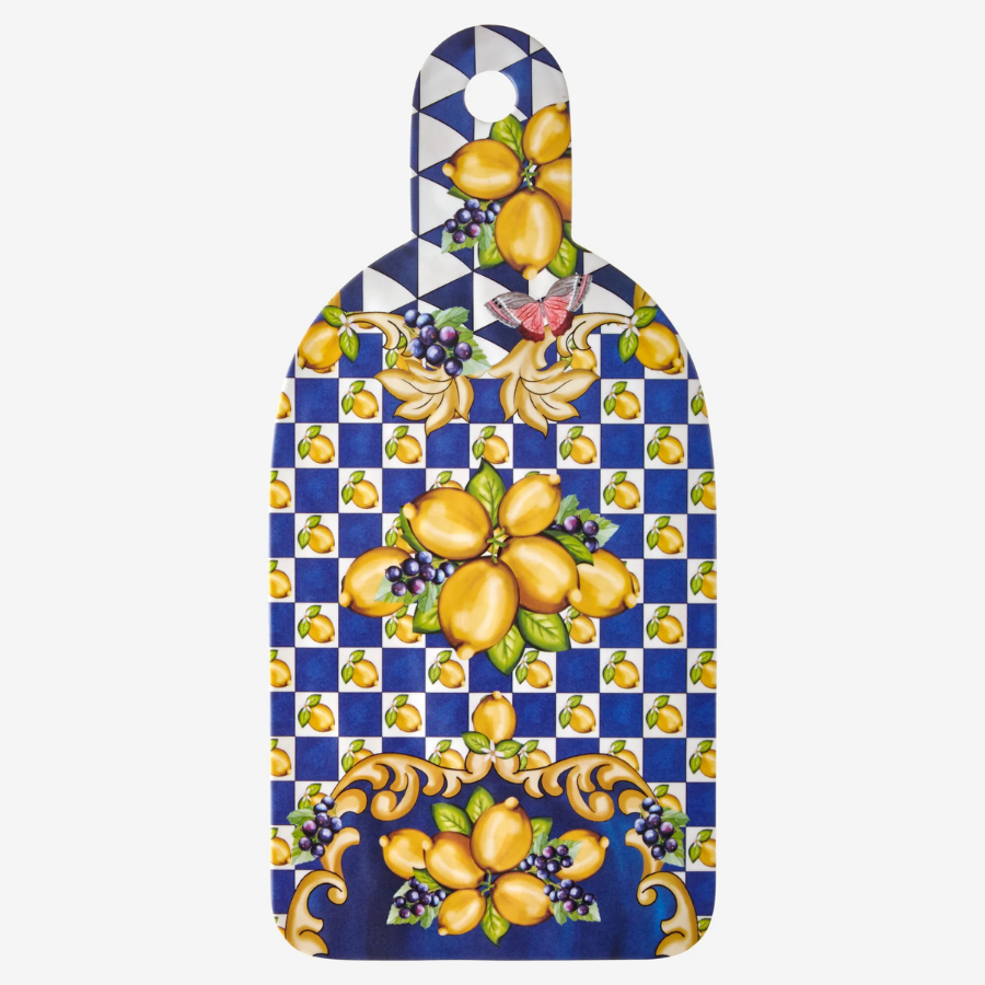 Capri Mavi Limon Buketi Kesme Tahtası 34cm