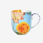 Royal Mavi Çiçek Desenli Büyük Mug 325 ml