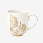 Royal Büyük Mug Beyaz Altın Çiçek Desenli 325 ml