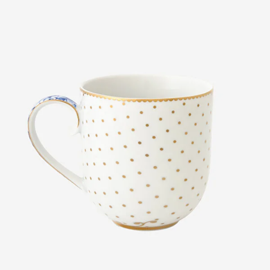 Royal Küçük Mug Beyaz Altın Puantiyeli 260 ml