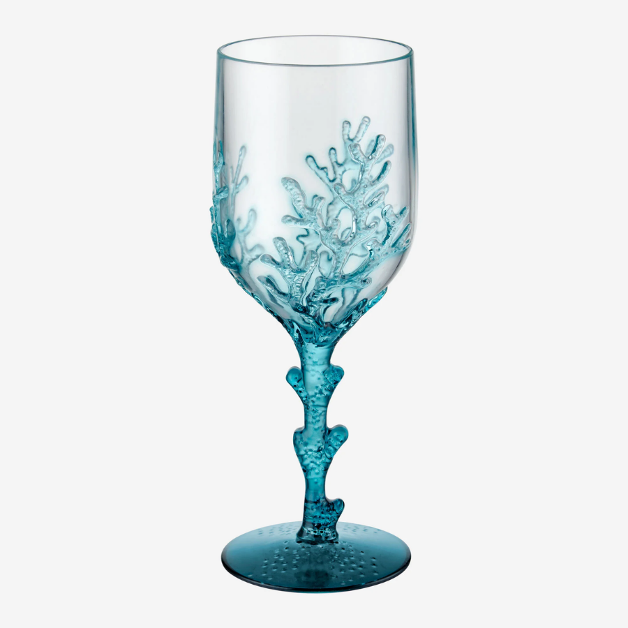 Mercan Mavi Akrilik Ayaklı Kadeh 400 ml