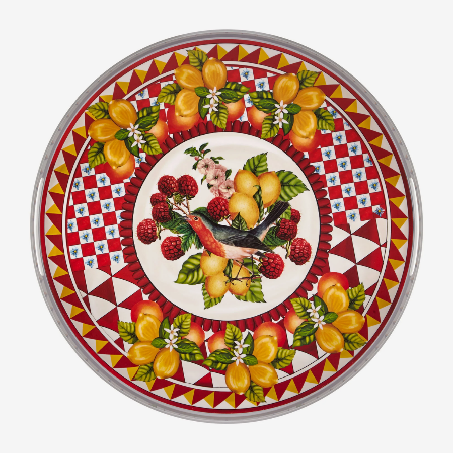 Portofino Kırmızı Melamin Meyveli Tepsi 40cm