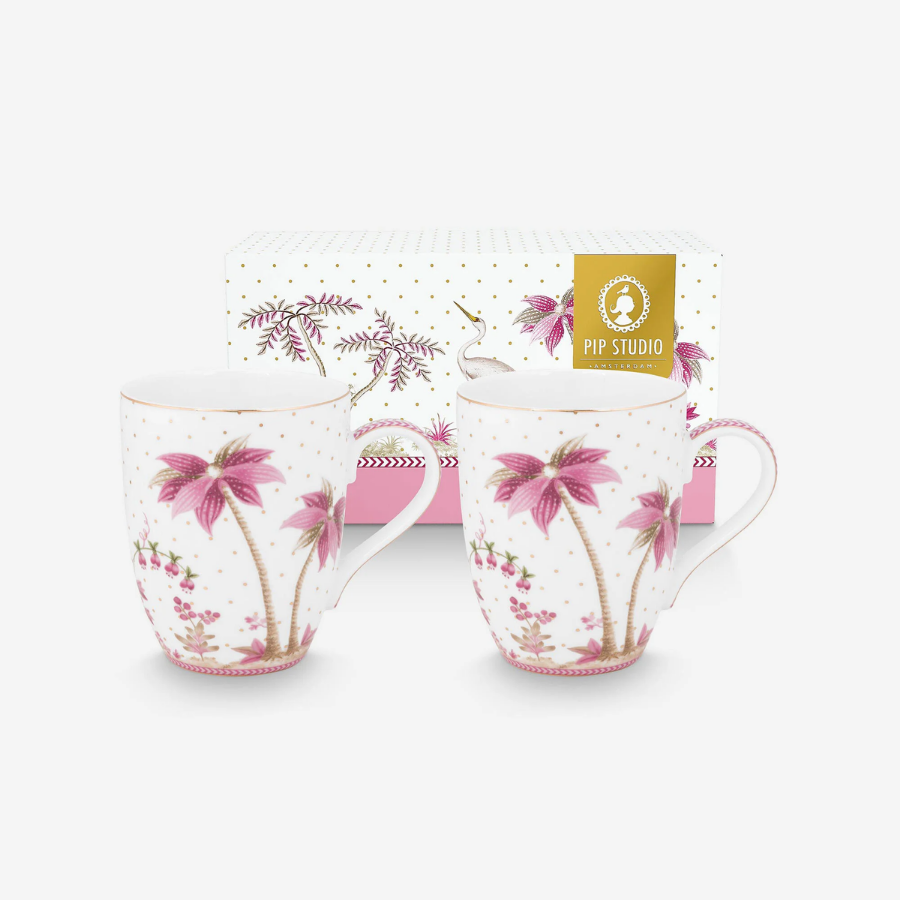 Jolie İkili Pembe Dots Büyük Mug Seti 350 ml