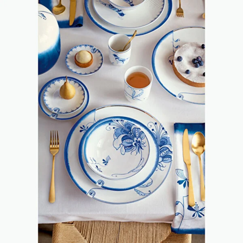 Beyaz Porselen Servis Tabağı 25,5X16,5 Cm Blue Bird