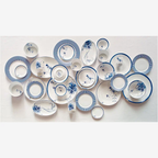 Beyaz Porselen Pasta Tabağı 18 Cm Blue Bird