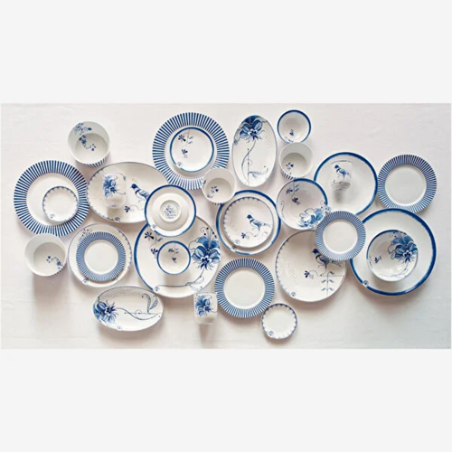 Beyaz Porselen Pasta Tabağı 18 Cm Blue Bird