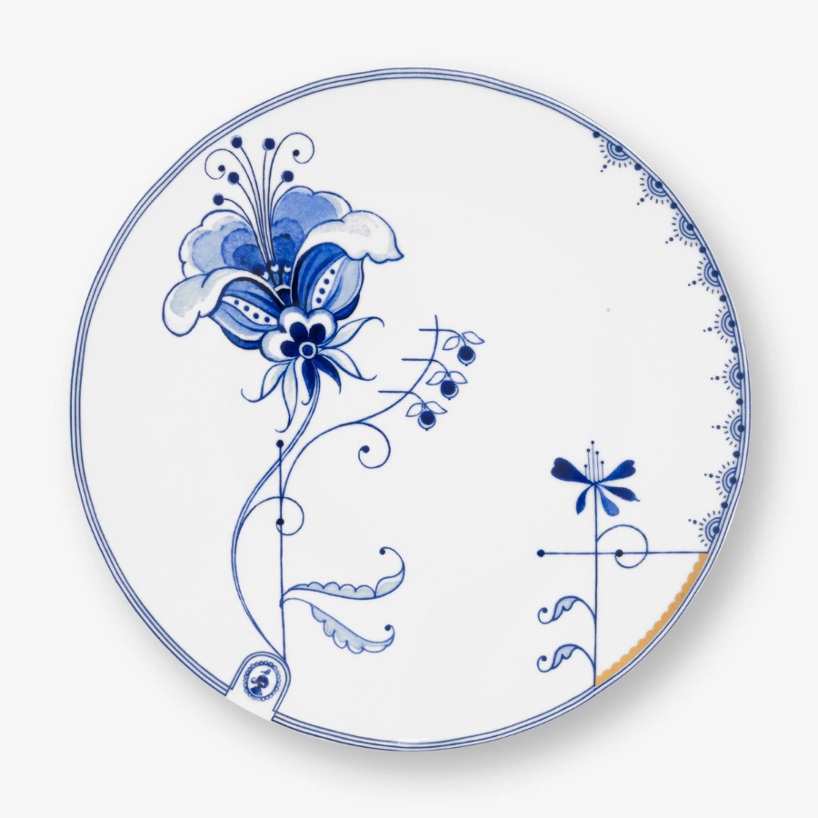 Beyaz Porselen Kahvaltı Tabağı 23 Cm Blue Bird