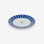 Mavi Porselen Pasta Tabağı Çizgili 17 Cm Love Birds