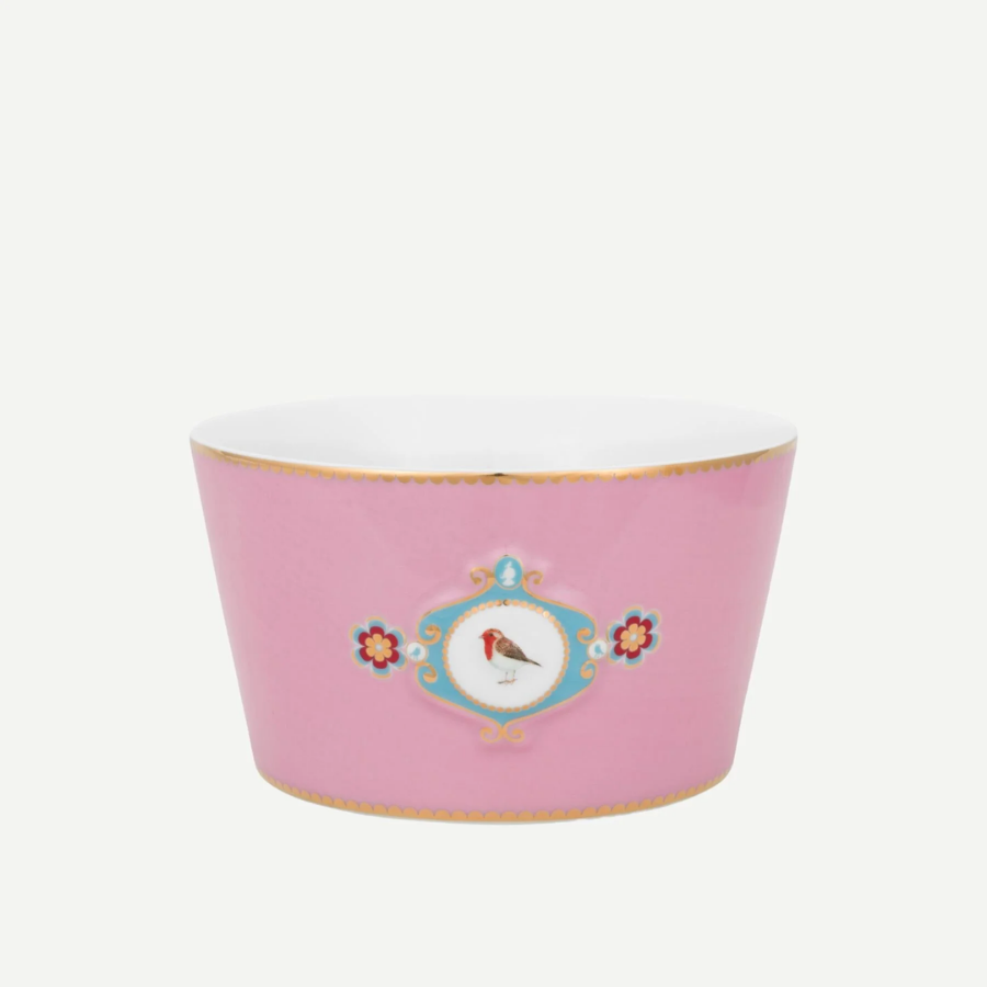 Love Birds Pembe Madalyon Desenli Kase 15 cm