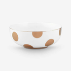 Dot Delight  Altın / Beyaz Kase 15 cm