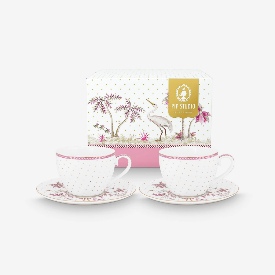 Jolie İkili Pembe Çay Fincanı Seti 280 ml.