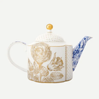 Royal Beyaz Demlik Altın Çiçek Desenli 1600 Ml