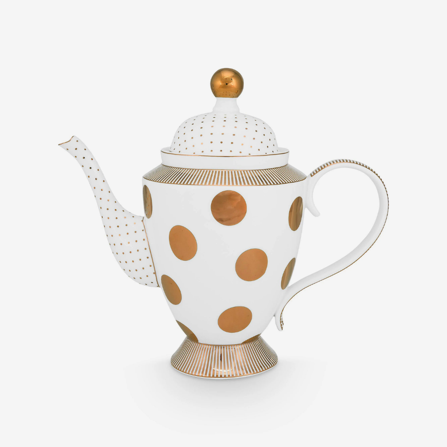 Dot Delight  Altın / Beyaz Demlik 1200 ml