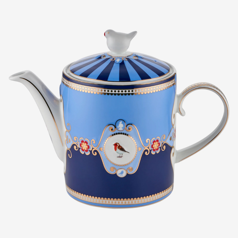 Mavi Porselen Demlik 1300 Ml Love Birds