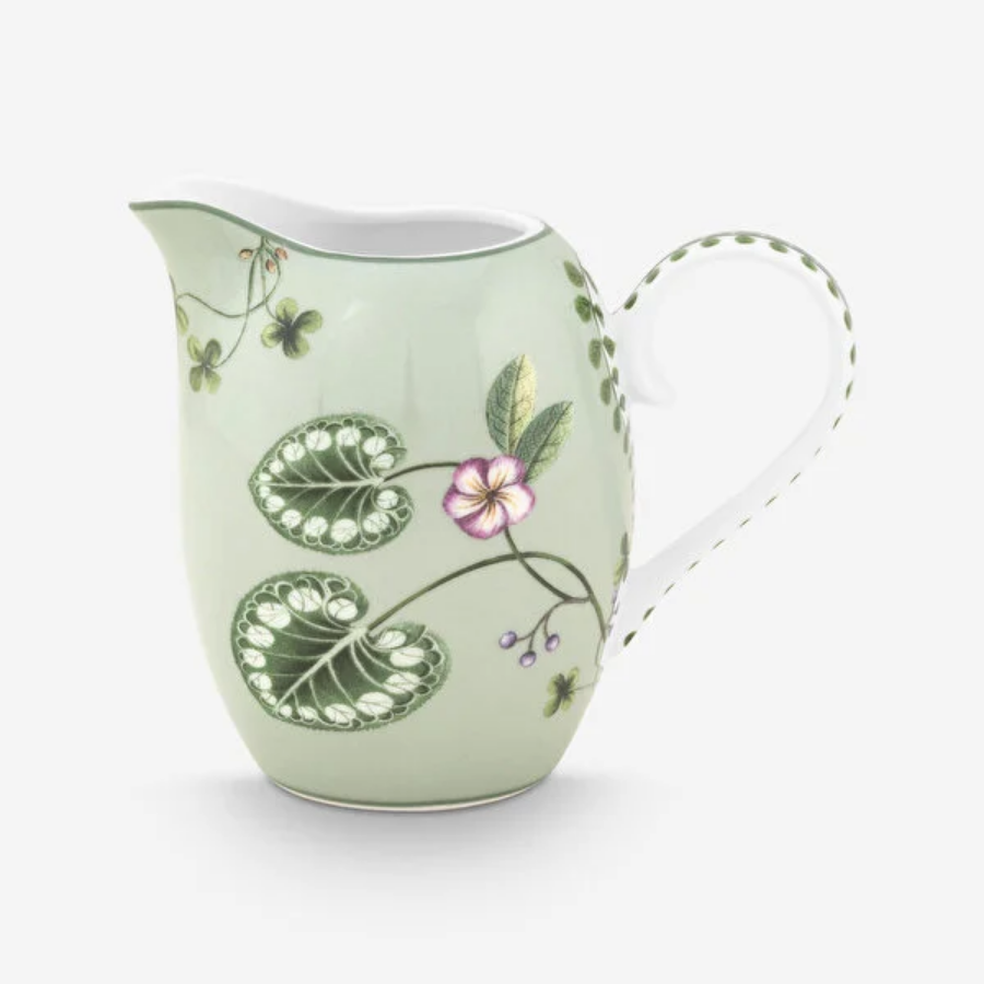 Yeşil Porselen Sütlük Lily & Lotus
