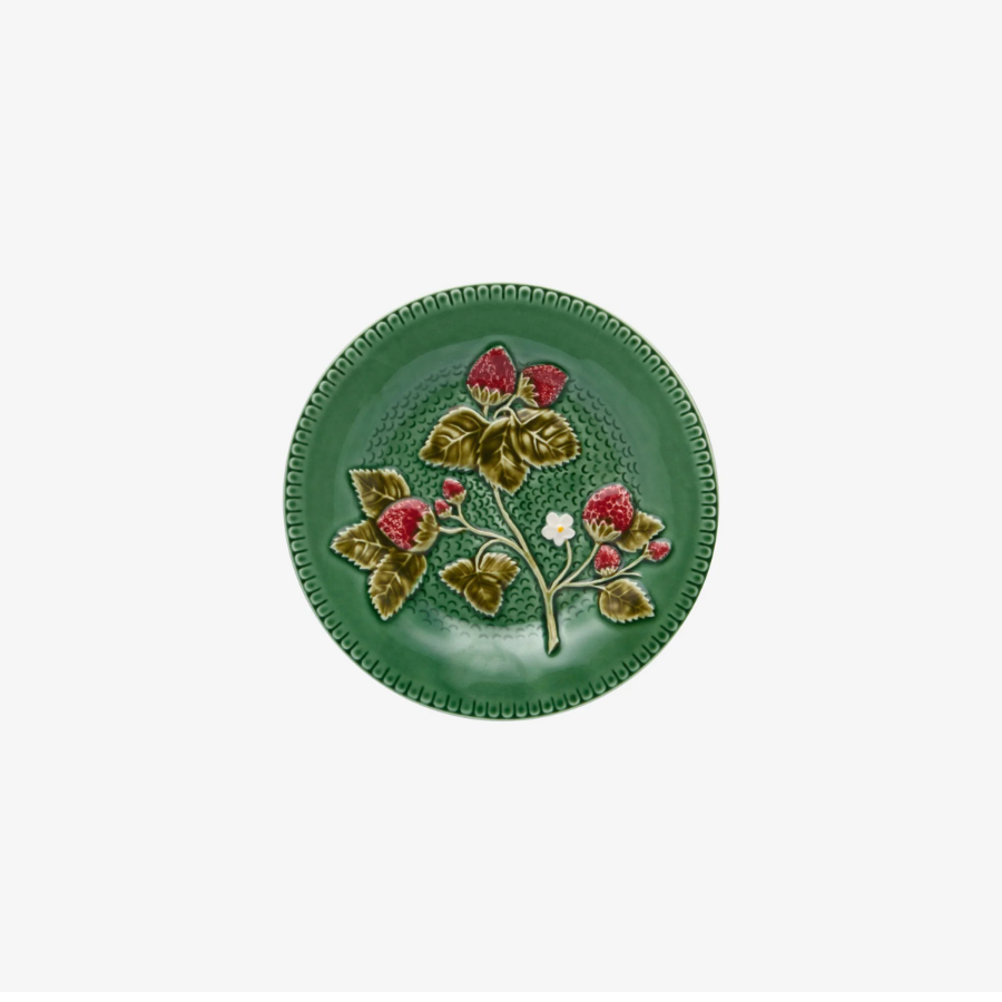 Çilekli Yeşil Tabak 20 cm