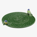 Kuşlu Yeşil Sunum Tabağı 33 cm