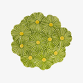 Maria Flor Çiçekli Yeşil Servis Tabağı 37 cm