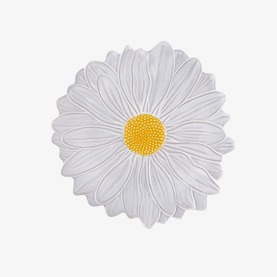 Maria Flor Çiçekli Beyaz Tabak 23 cm