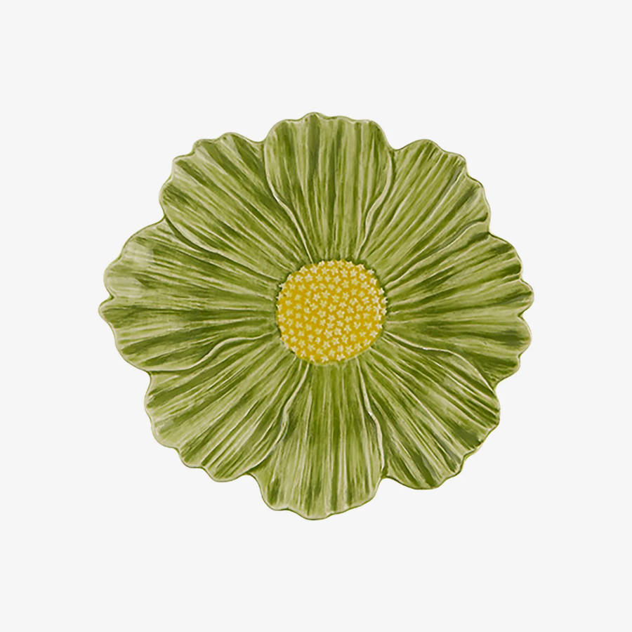 Maria Flor Çiçekli Yeşil Tabak 23 cm