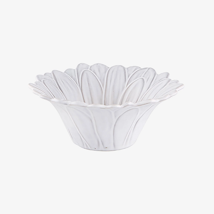 Maria Flor Çiçekli Beyaz Kase 15,5 cm