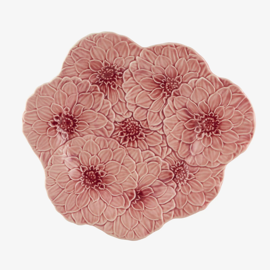 Maria Flor Çiçekli Pembe Tabak 28 cm