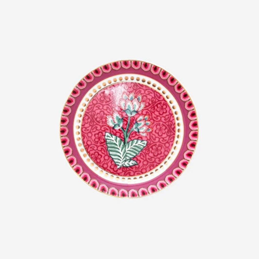 Flower Festival Kırmızı Çay Tabağı 9 cm