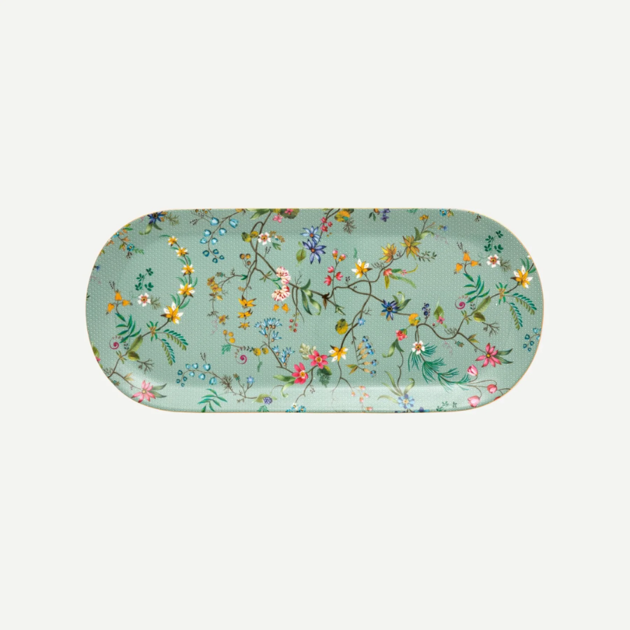 Jolie Mavi  Oval Kek Servis Tabağı 33 cm