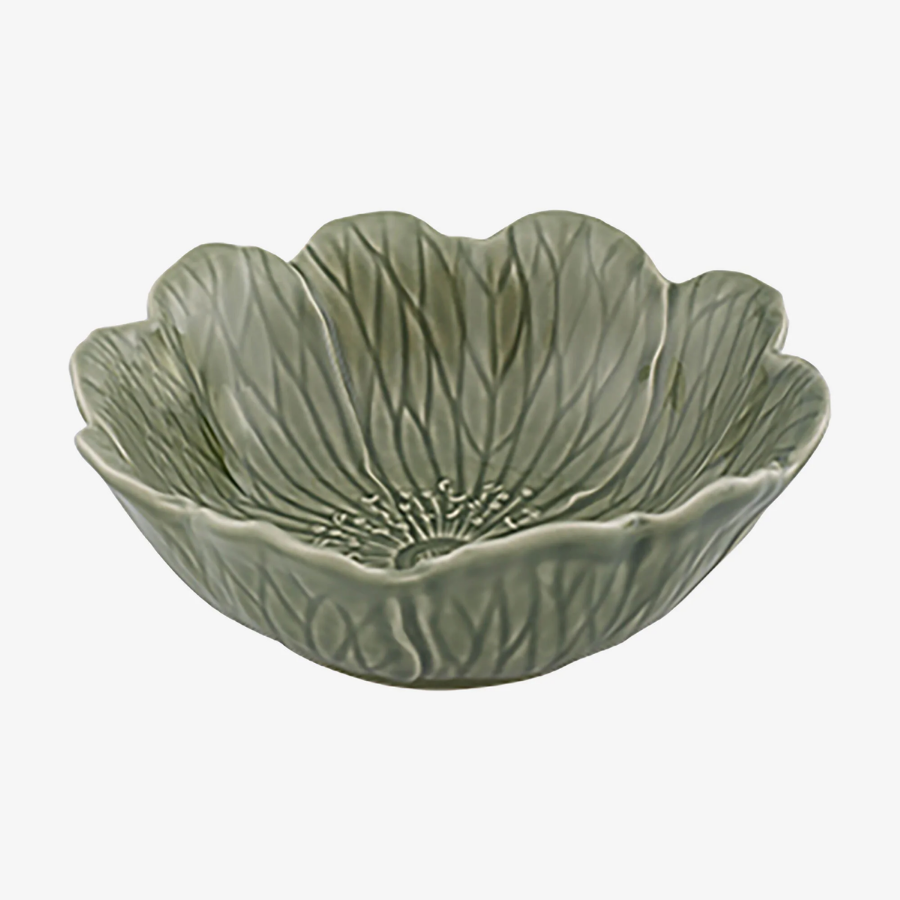Flora Çiçek Formlu Gri Kase 17 cm