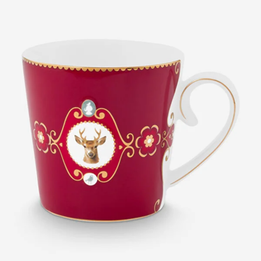Love Birds Kırmızı Geyikli Büyük Mug 250 ml