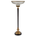 Tall Stand Glass Dısh  Antıque Brass 42X42X107 Cm 1TR-13433B