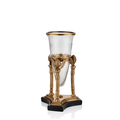 Zeus Konik Camlı Brass Küçük Boy Vazo 23X23X45 1TR-26905B