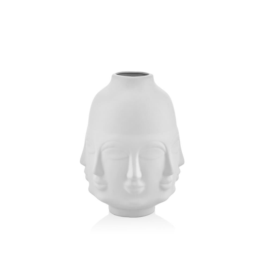 Vipassi Mat Beyaz Buddha Vazo 27 CM 1JB-17056B