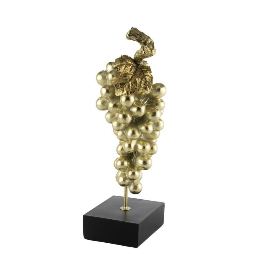 Siyah Kaideli Gold Üzüm Resin Dekor 14x13x41cm