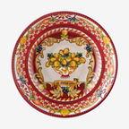 Capri Kırmızı Goblet Desenli Kase 20cm