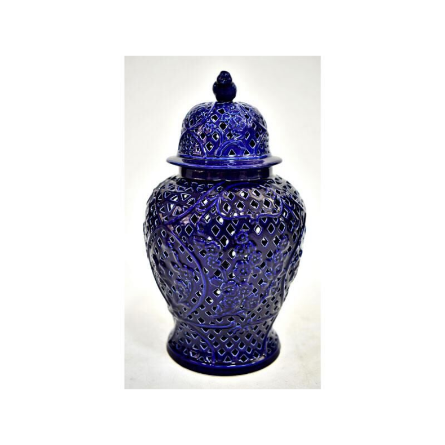 Kuş ve Çiçek desenlı mavı kucuk kup 26x26x45 cm